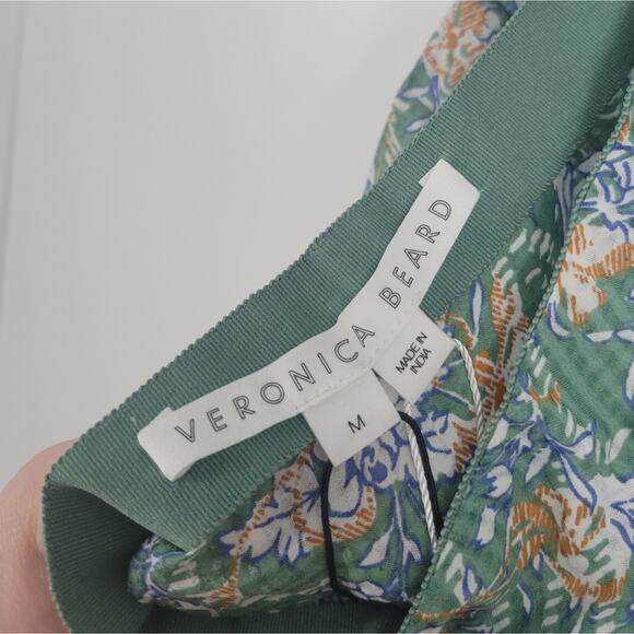 Veronica Beard Dark Seafoam Multi Hazel Ruffle Asymmetrical Skirt M - Picture 9 of 12